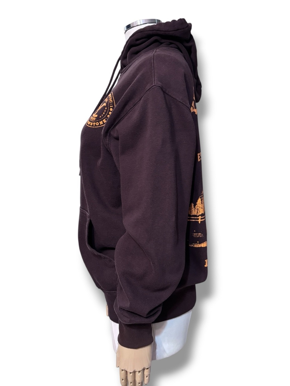 YELLOWSTONE Brown Graphic Hoodie Size Small Limited Run for Crew - Picture 5 of 11